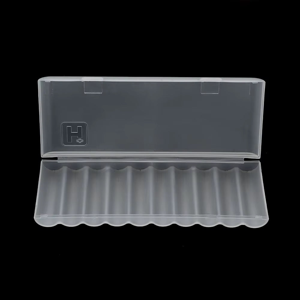 10-Slot Plastic Hard Case for AAA/AA/18650 Battery Storage and Organization