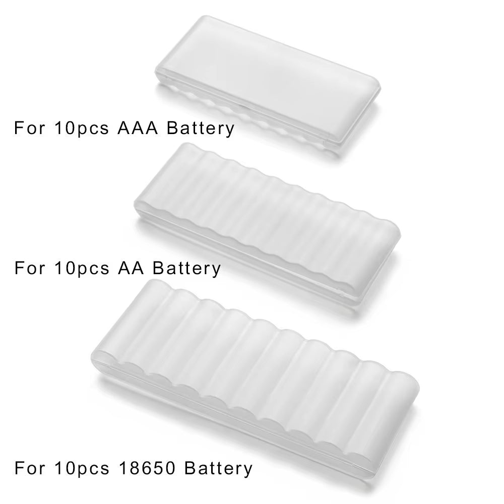 10-Slot Plastic Hard Case for AAA/AA/18650 Battery Storage and Organization