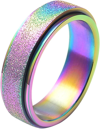 Anxiety Ring for - 6Mm 8Mm Stainless Steel Spinner Rings for Anxiety Relief Item