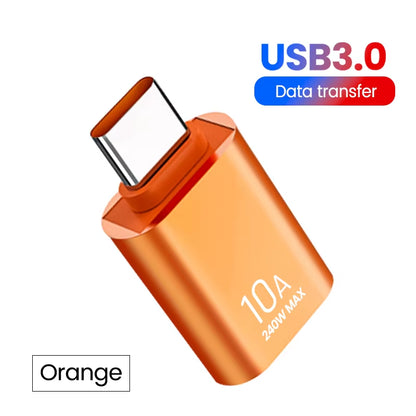 10A USB Type-C to USB-A Adapter, USB 3.0 OTG Converter for MacBook, iPad, Huawei, Xiaomi, and Samsung Devices