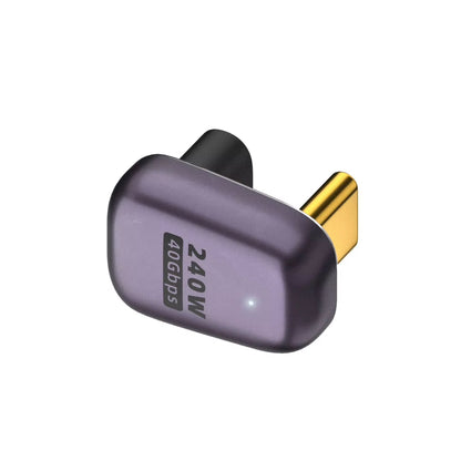 USB 4.0 PD 240W 8K 60Hz Charger Connector for MacBook - 40Gbps High-Speed USB-C OTG U-Shape Straight Angle Male to Female Adapter