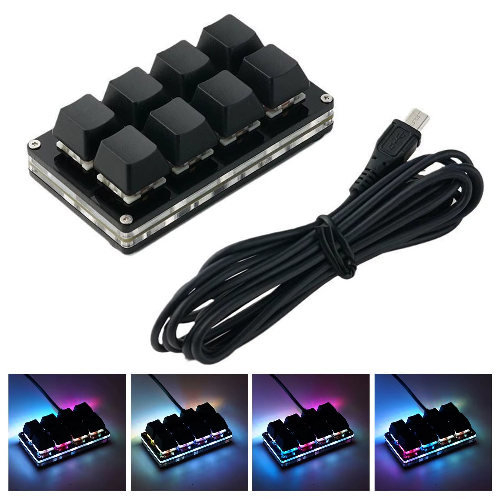 RGB Mini Keypad with 8 Programmable Keys - Custom Mechanical Gaming Keyboard