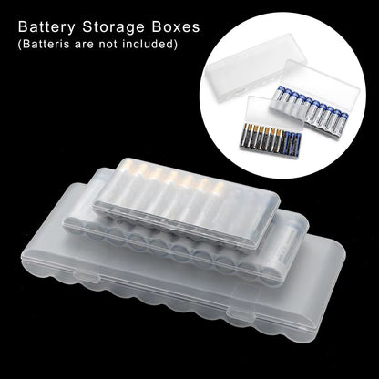 10-Slot Plastic Hard Case for AAA/AA/18650 Battery Storage and Organization