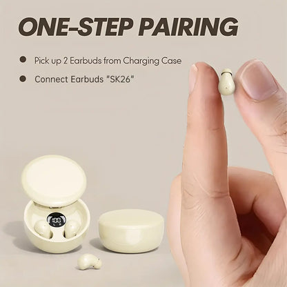 MSHUKCOE Mini Invisible Headphones Bluetooth 5.4 True Wireless In-Ear Earphones Sport Audio Earbud Audifonos Bluetooth Wireless Headphones Noise Cancelling Headphones Gamingheadset Summerwins