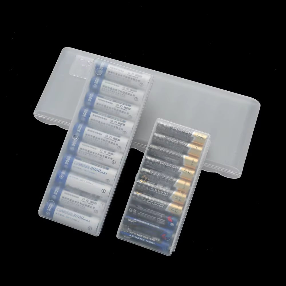 10-Slot Plastic Hard Case for AAA/AA/18650 Battery Storage and Organization
